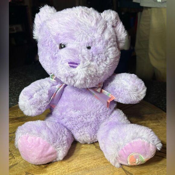 Purple Plush Bear Lavender Lilac Teddy Bear XO Heart Hug Fun Plush Toy EPC Stuff - Picture 1 of 9